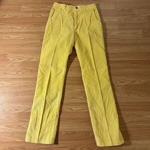 70s 80s vintage high waisted butter yellow quirky retro corduroy trousers pants